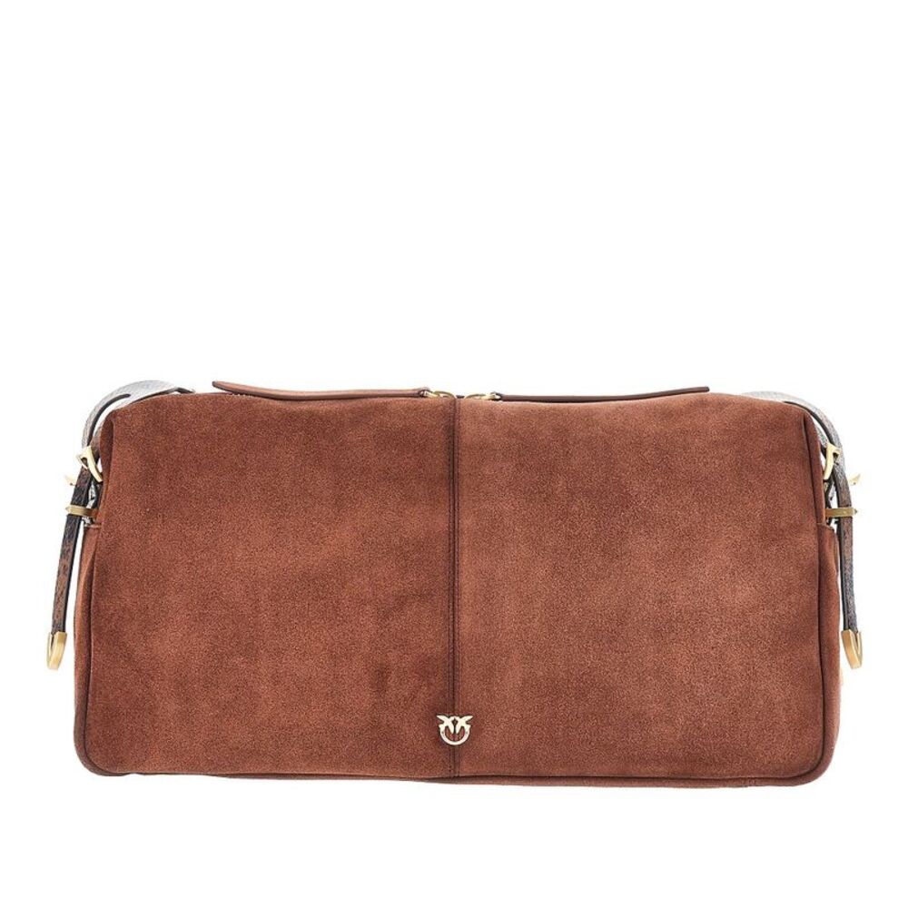 Pinko Women Suede Leather Large 'Keeper' Shoulder Bag